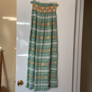 Long Green skirt with lace inserts. Vintage. Never worn. 1976.